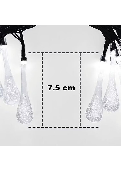 20LED Suyu Kapıdan Süpürlük Işığı Suyu Temizlemez Noel Bahçesi Işığı Bahçesi Güneş Işığı Dekorasyonu (Yurt Dışından)