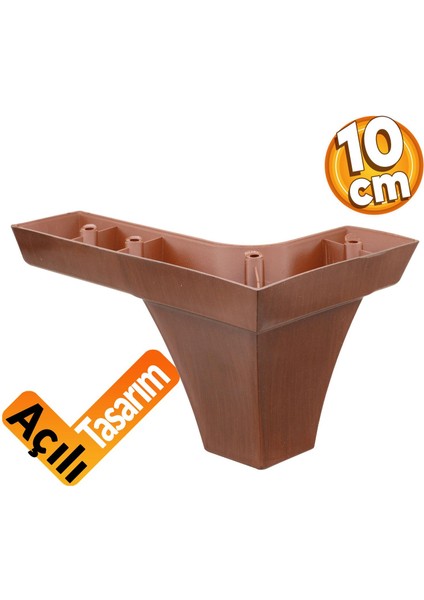 Venüs Lüks Mobilya Kanepe Sehpa Puf Koltuk Ayağı 10 cm Kahverengi Ahşap Desenli Ayakları