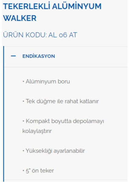 Lüx Ithal Tekerlekli Hasta Yürüteci Alüminyum Walker