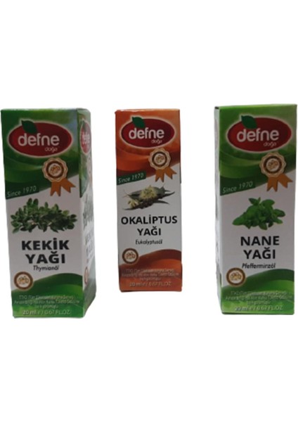 Defne Doğa Kekik + Okaliptus + Nane Yağı 3 X 20 ML