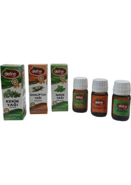 Defne Doğa Kekik + Okaliptus + Nane Yağı 3 X 20 ML