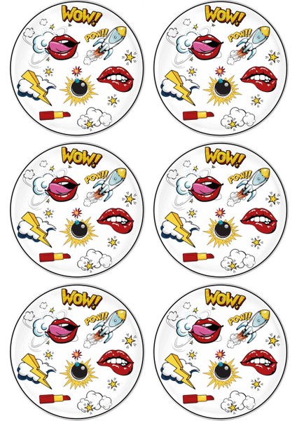 Popart Servis Tabağı 6 Lı Set 26 cm