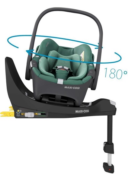 Adac'lı Pebble 360 Derece Dönebilen Yatabilen Bebek Oto Koltuğu ve Ana Kucağı 0-13 kg Essential Green
