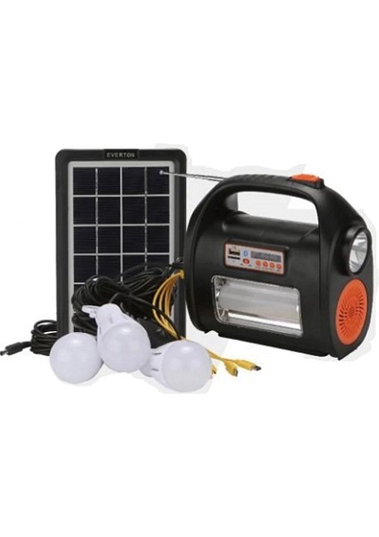 RT-909BT Solar Panelli Mp3 Radyo Işıldak Fener Aydınlatma