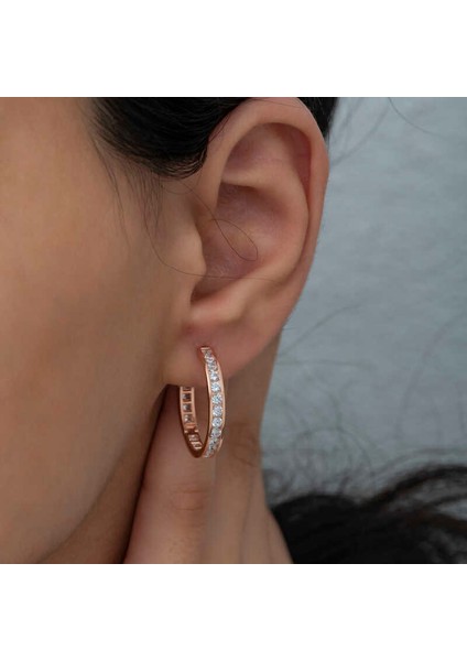 Gümüş Zirkon Taşlı Halka Kadın Küpe fırsatları