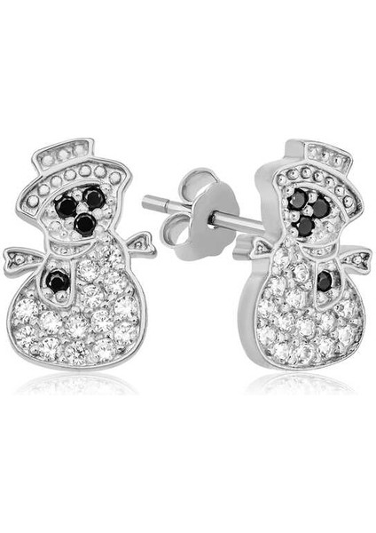 Gümüş Kardan Adam Kadın Küpe