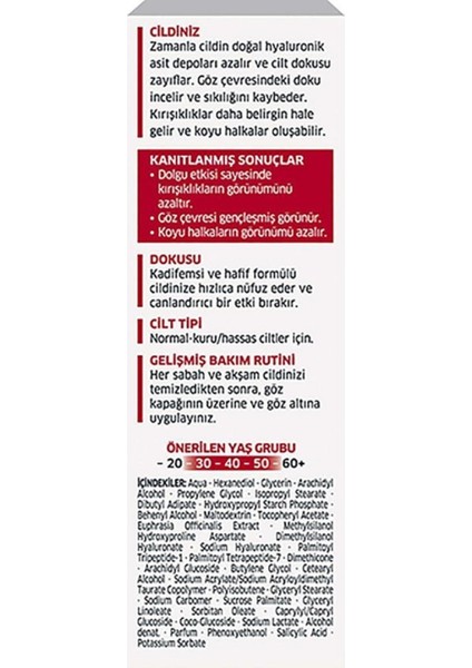 Lift+ Super Filler Göz Kremi modelleri