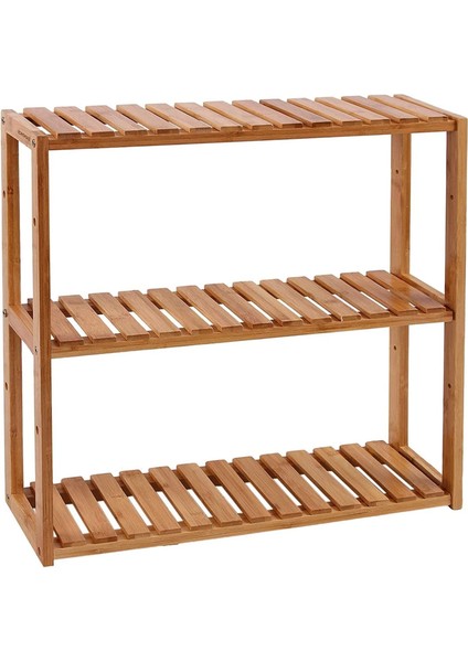Songmics Banyo Rafı, Bambu, Bitki Rafı, Ayarlanabilir 3 Zeminli, Duvara Monte, Oturma Odası, Koridor ve Mutfak Için, Bağımsız, 60X15X54 Cm, Doğal Renkler, BCB13Y
