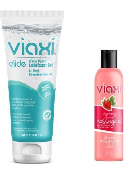 Glide Lubricant Gel Naturel 200 Ml Masaj Yağı Çilek Aromalı 177 Ml