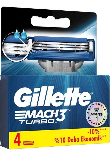 Mach3 Turbo Yedek Başlık 4'Lü 3014260331306