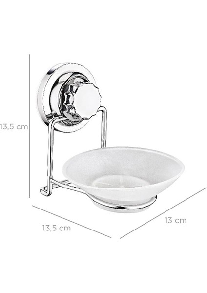 Delmeye Son Yapışkanlı Katı Sabunluk Düzenleyici Krom YK-713