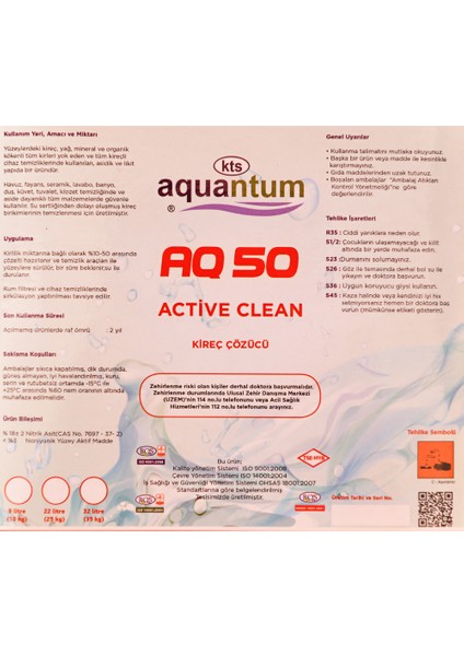 10 kg (9 Lt) Active Clean Kireç ve Kir Çözer Temizler