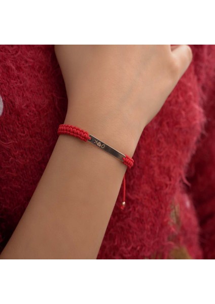 Ipli Plaka Altın Bileklik 14 Ayar (Harf,isim,tarih) Sarı Altın