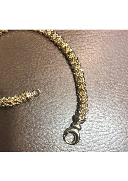 Italy 14K Dorika Sarı Altın Bileklik 7 mm fırsatları