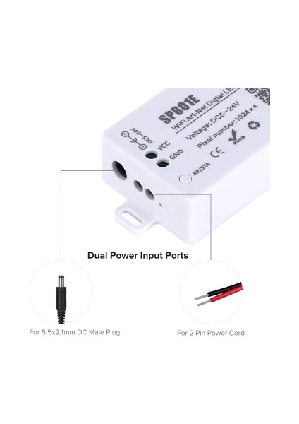 Hazar Led SP801E Wifi Art-Net Led Denetleyici WS2811-WS2812B Pixel Şerit Led Kontrol Ve Matrix