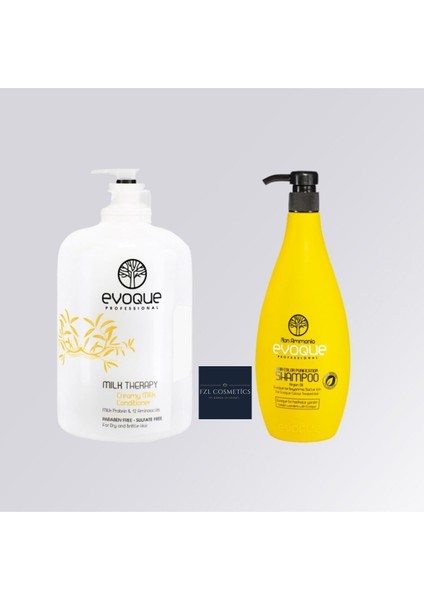 Evoque Milk Therapy Saç Kremi 1000 ml + Evoque Professıonal Non-Ammonıa Serisi Arındırıcı Şa