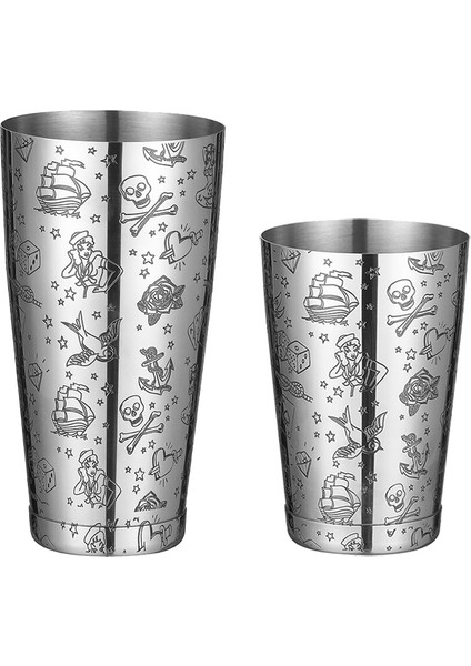 Gravür Desenli Boston Kokteyl Çalkalayıcı Konserve Martini ÇALKALAYICI-800 ml ve 500 ml (Yurt Dışından) fırsatları