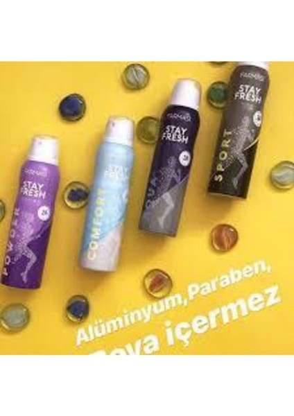 Stay Fresh Powder Kadın-Comfort Kadın- Aqua Erkek - Sport Erkek Deodorant 150ML