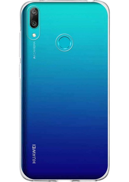 Caseworld Huawei Y7 2019 ile Uyumlu Kapak 1mm Şeffaf Silikon ile Uyumlu Kılıf
