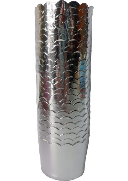 Cupcake/Muffin /Suffle Kek Kapsülü Parlak Gümüş 25 Li