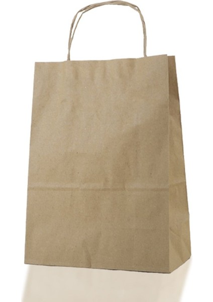 Çanta Kraft 18X25X10 cm Burgu Sap Kraft