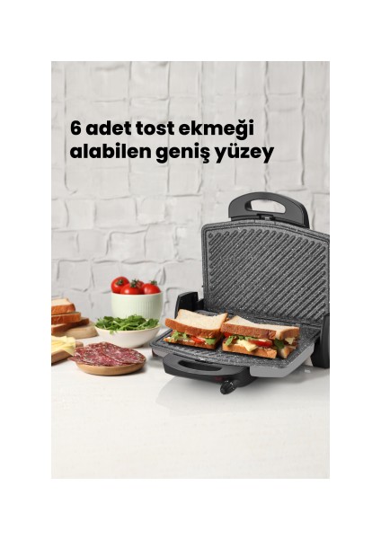 Gurmex Silver 1750 Watt Granit Çıkarılabilir Plakalı 5 Kademe Isı Ayarlı Tost ve Izgara Makinesi modelleri