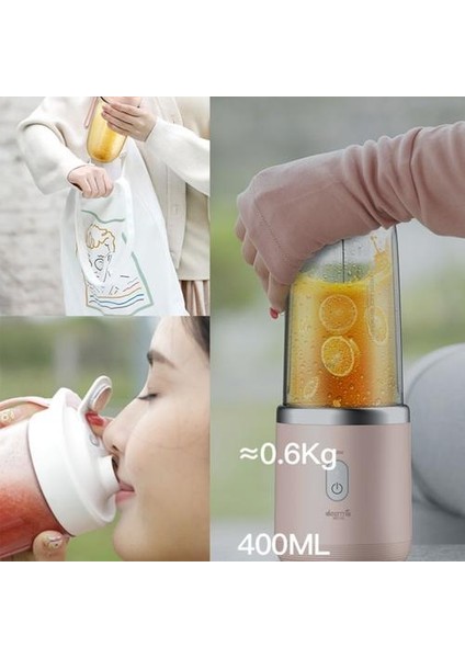 400 ml Taşınabilir Elektrikli Sıkacağı Limon Turuncu Meyve Sıkacağı Seyahat Için Kablosuz Blender | Sıkacaklar (Pembe)(Yurt Dışından)