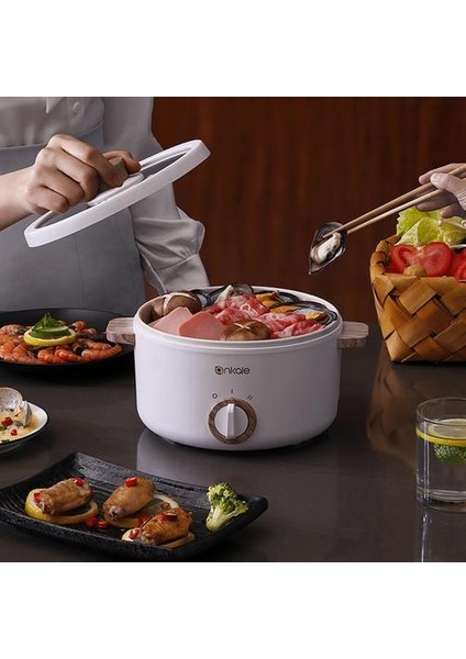 1.5l Elektrikli Pişirme Pot Hotpot Taşınabilir Multicooker Pirinç Ocak Gıda Vapuru Elektrikli Tavuk Kızartma Tavası Ev Seyahat 220 V |