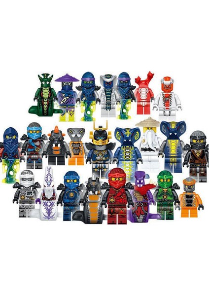 Ninjago Mini Rakamlar Kai Jay Sensei Wu Master Fit LEGO Yapı Taşları Oyuncak (24 Adet) (Yurt Dışından)