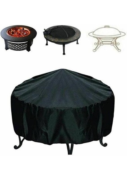 Su Geçirmez Veranda Yangın Çukur Kapak Siyah Uv Koruyucu Izgara Barbekü Barınak Açık Bahçe Barbekü Kapak Gölgelik Mobilya Kapakları (75 * 30 Cm) modelleri