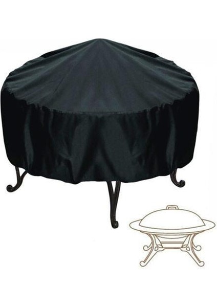 Su Geçirmez Veranda Yangın Çukur Kapak Siyah Uv Koruyucu Izgara Barbekü Barınak Açık Bahçe Barbekü Kapak Gölgelik Mobilya Kapakları (75 * 30 Cm) fırsatları