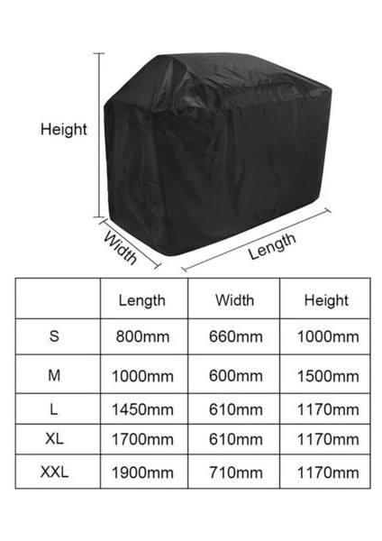 210D Barbekü Kapak Açık Toz Su Geçirmez Weber Ağır Izgara Kapak Yağmur Koruyucu Açık Barbekü Kapak Yuvarlak | Kapakları (145 * 61 * 117CM)