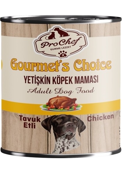 24 Adet Gourmet's Choice Yetişkin Köpek Maması | 415 gr Tavuk Etli Konserve