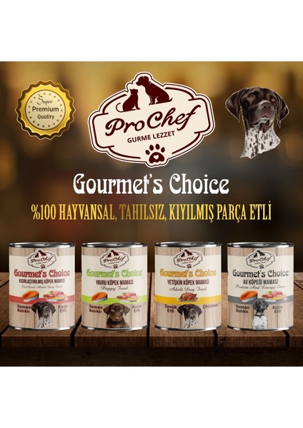 24 Adet Gourmet's Choice Yetişkin Köpek Maması | 415 gr Tavuk Etli Konserve