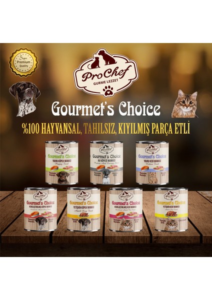 24 Adet Gourmet's Choice Yetişkin Köpek Maması | 415 gr Tavuk Etli Konserve