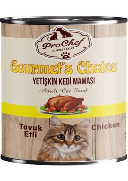 24 Adet Gourmet's Choice Yetişkin Kedi Maması | 415 gr Tavuk Etli Konserve Yaş Mama