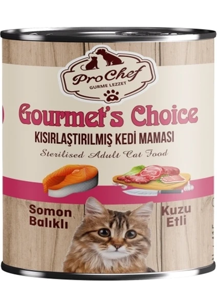 24 Adet Gourmet's Choice Kısırlaştırılmış Kedi Maması | 415 gr Somon & Kuzu Etli Konserve Yaş Mama