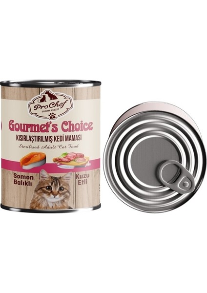 24 Adet Gourmet's Choice Kısırlaştırılmış Kedi Maması | 415 gr Somon & Kuzu Etli Konserve Yaş Mama