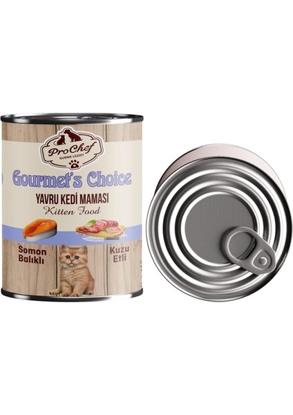 24 Adet Gourmet's Choice Yavru Kedi Maması | 415 gr Somon Balıklı & Kuzu Etli Konserve Yaş Mama