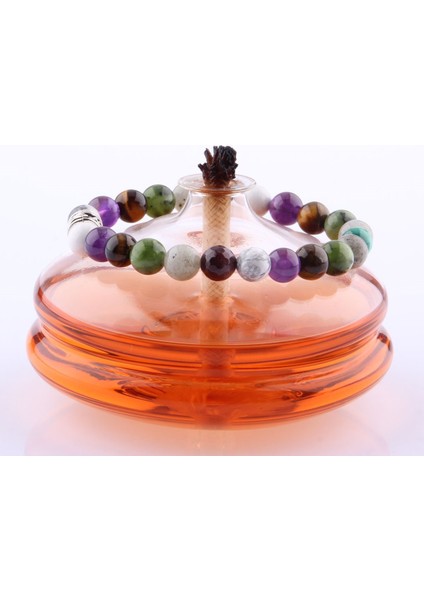 Havlit - Ametist - Kaplan Gözü - Yeşim - Labrodorit 8 mm Doğal Taş Bileklik fiyatları