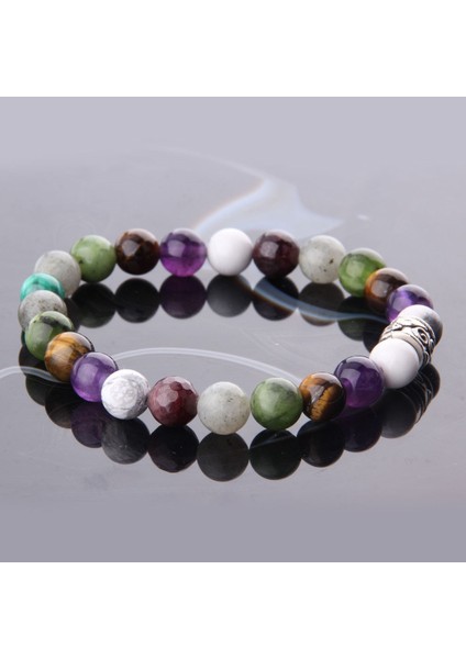 Havlit - Ametist - Kaplan Gözü - Yeşim - Labrodorit 8 mm Doğal Taş Bileklik fırsatları