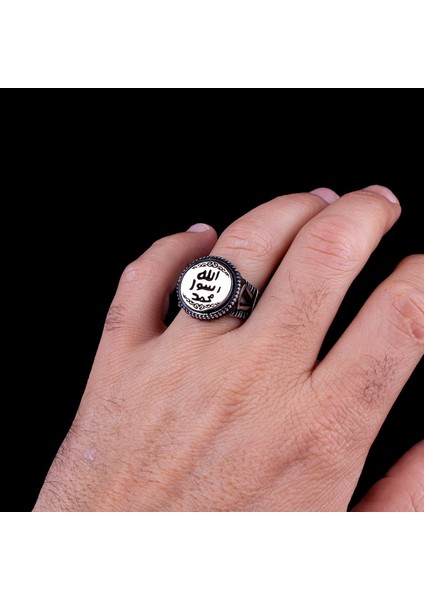 Hz Muhammed Mührü 925 Ayar Gümüş Erkek Yüzük modelleri