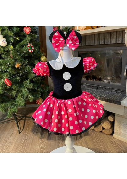 Pembe Mickey Mouse Elbisesi, Kızlar Için Parti Elbisesi