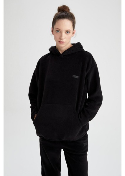 Fit Oversize Fit Kapüşonlu Polar Sweatshirt Z3731AZ22WN fırsatları