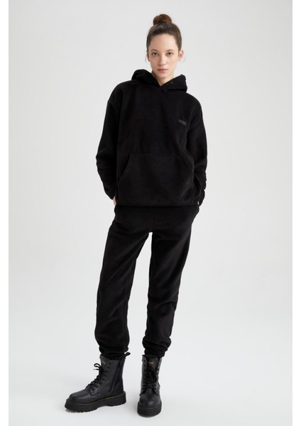 Fit Oversize Fit Kapüşonlu Polar Sweatshirt Z3731AZ22WN indirimleri