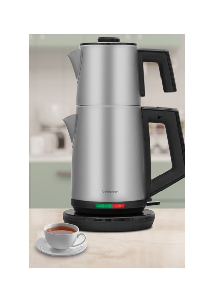 Hoşsefa Inox 2200 Watt Paslanmaz Damlatmayan Çelik Çay Makinesi ve Su Isıtıcısı