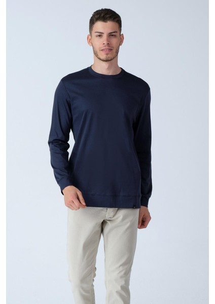 Alexandergardı Bisiklet Yaka Uzun Kollu Basic T-Shirt (E21-72400)
