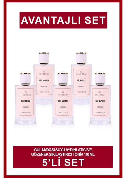 Gül Mayası Suyu Aydınlatıcı Tonik 110 ml 5'li Set