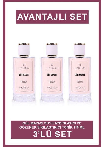 Gül Mayası Suyu Aydınlatıcı Tonik 110 ml 3'lü Set