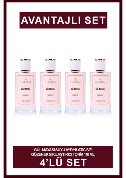 Gül Mayası Suyu Aydınlatıcı Tonik 110 ml 4'lü Set